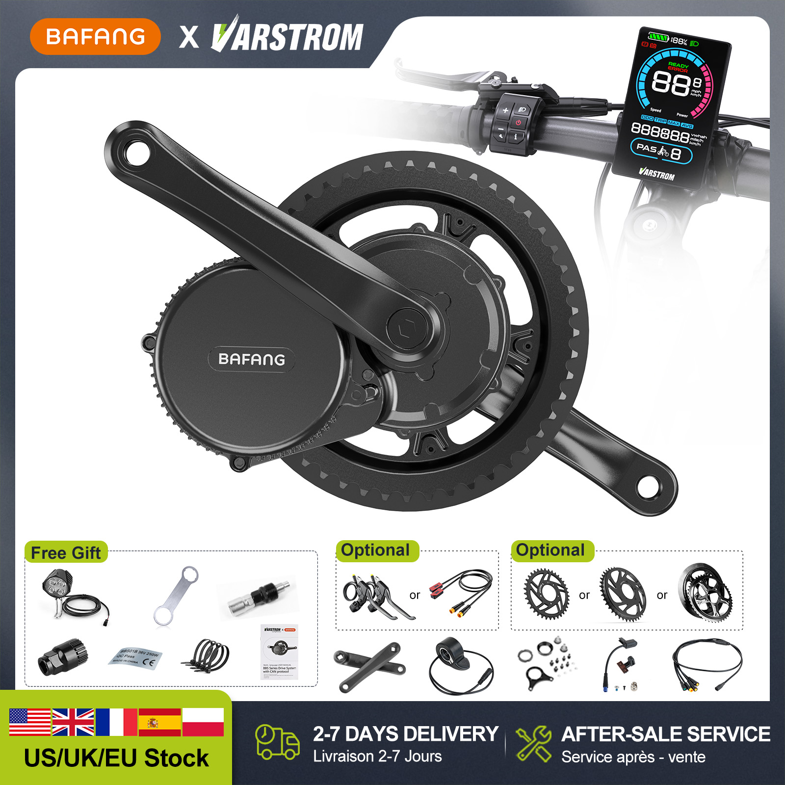 Bafang Bbshd 1000W Conversion Kit - [ABD Stok] BAFANG 48V 500W 750W
