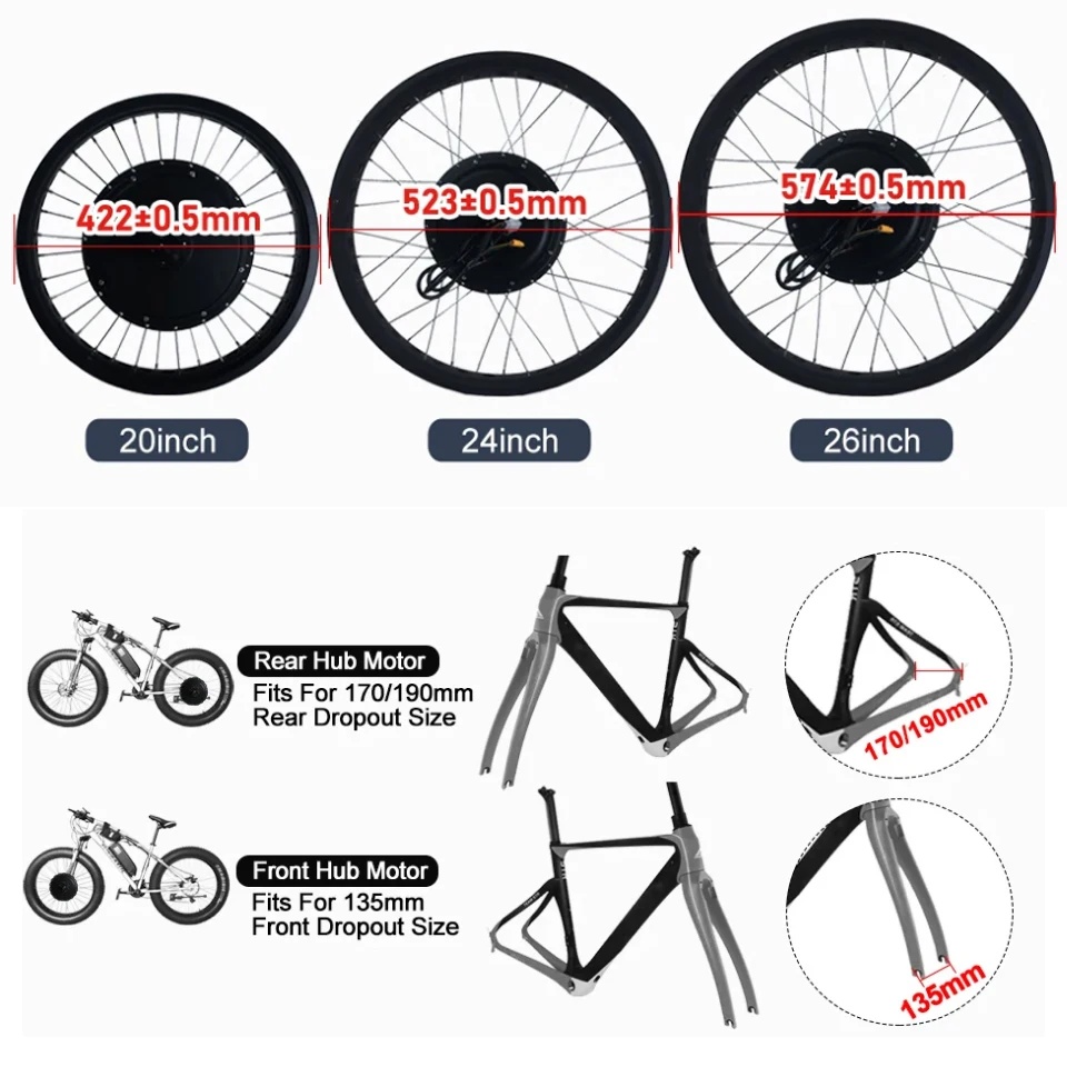 72V 3000W, Geniş Lastikli Kar  - Fat Tire Ebike Conversion Kit 2000W incelemesi ve fiyatı