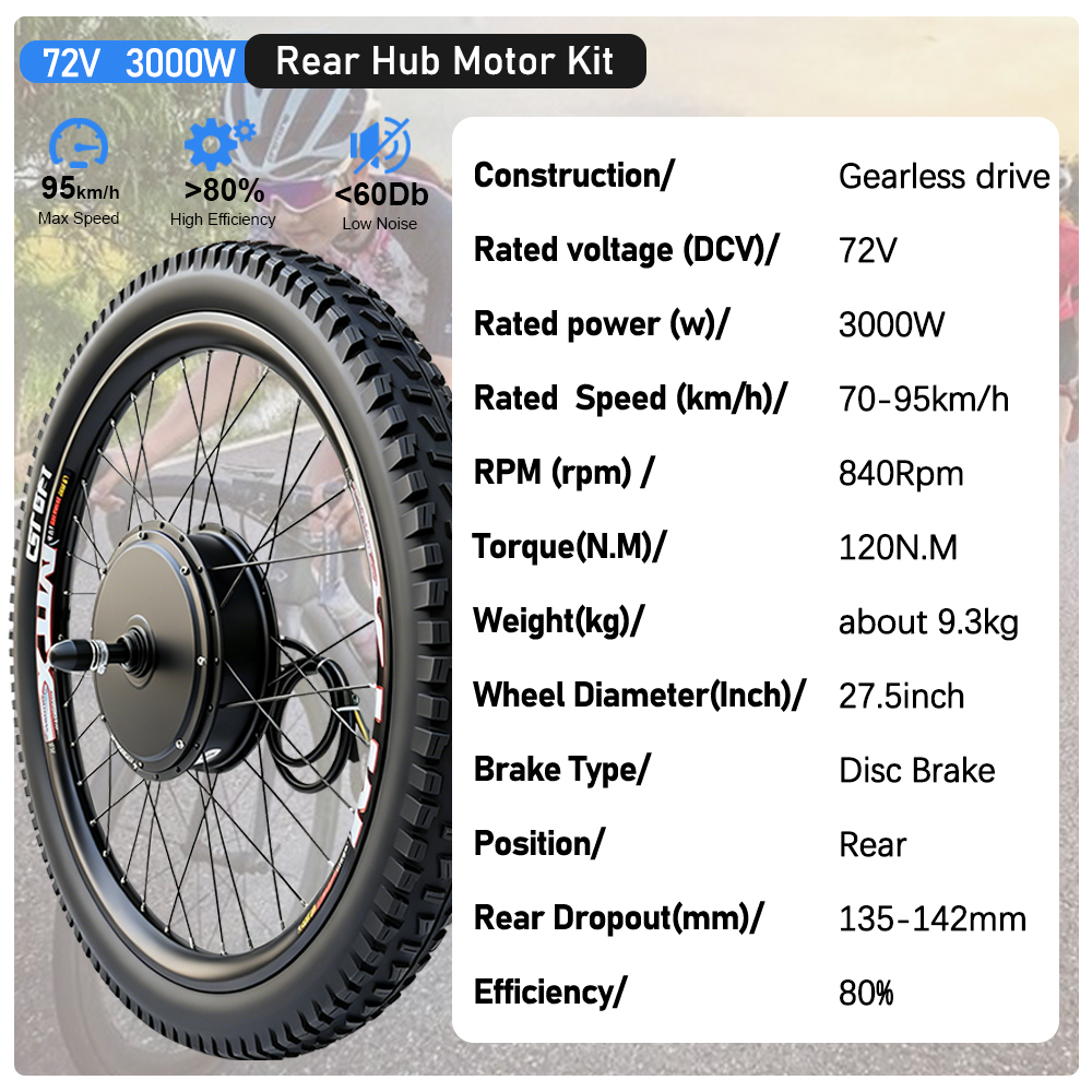 72V 3000W MTX Jant Elektrikli  - Ebike Conversion Kit 72V 3000W incelemesi ve fiyatı