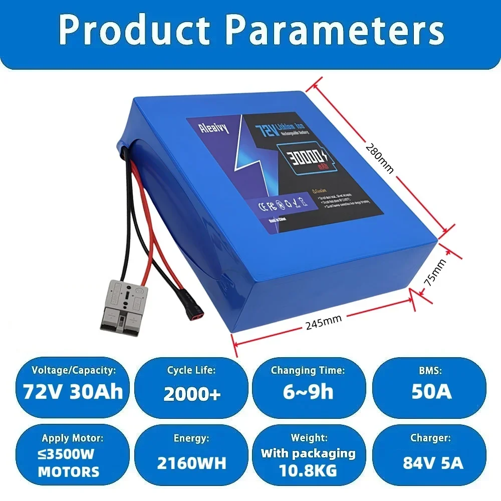 72V 30Ah Yüksek Güçlü Hızlı Şa - Electric Bicycle Battery 72V 30Ah incelemesi ve fiyatı