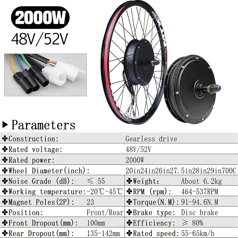 72V 5000W E-bisiklet Kiti, S96 - 72V 5000W Hub Motor Kit incelemesi ve fiyatı