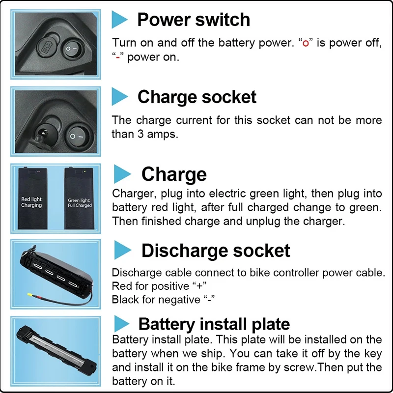 Cham 36 60 52v 48v 72v 45ah 60 - Ebike Battery 48V 20Ah Hailong incelemesi ve fiyatı
